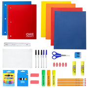12 Wholesale 17" Bungee Backpack in 12 Colors & 12 Bulk School Supply Kits of Your Choice