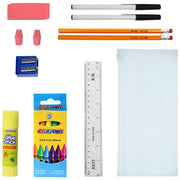 12 Wholesale 17" Bungee Backpack in 12 Colors & 12 Bulk School Supply Kits of Your Choice