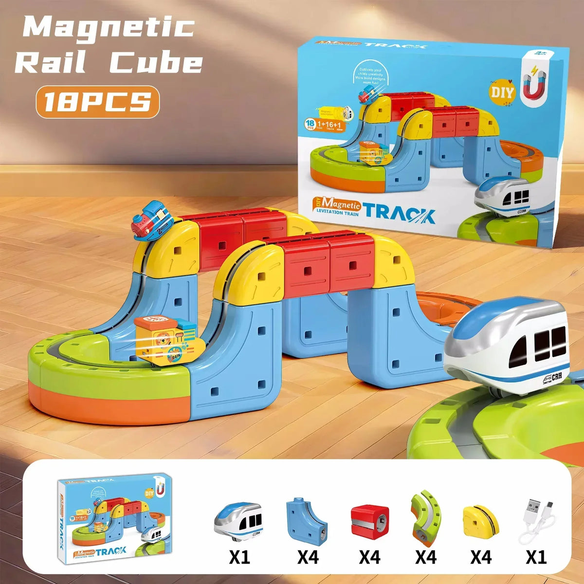 Electric Magnetic Track Train set for Kids Ages 3-8