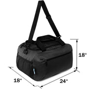 24" Wholesale Black Duffel Bags in Black - Bulk Case of 12 Black Duffles