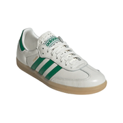 Adidas Originals Women's Cream/Green "Basketweave" Samba OG Sneakers, IH3983