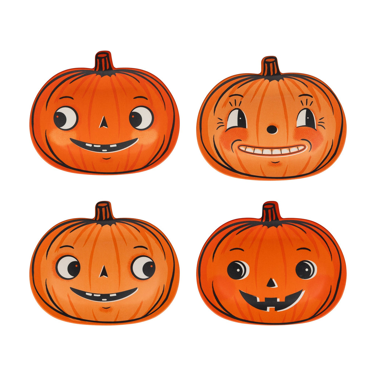 Vintage Halloween Pumpkin Bamboo Plates