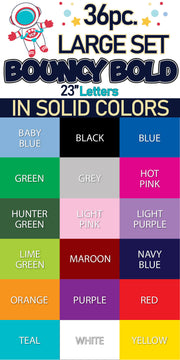 23" Bouncy Bold BB 36 pc. Large Letter Set in Solid Colors