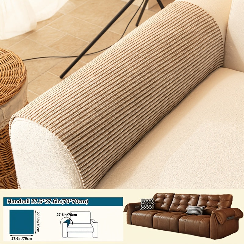 1pc Modern Striped Sofa Cushion, Non-Slip and Pet-Friendly Sofa Cushion, Suitable for 1-4 Seats, Soft and Comfortable Living Room Decor, Machine Washable Polyester, Gray, Beige, and Coffee Brown Stylish Abstract Design, Pet-Friendly Non-Slip Cover