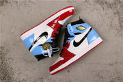 Air Jordan 1 Fearless High-Top Sneakers in Red, White and Blue