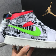 Jordan Air Jordan 1 Mid Graphic Sneakers Black White