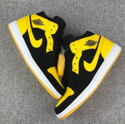 Air Jordan 1 Mid Black and Yellow Sneakers