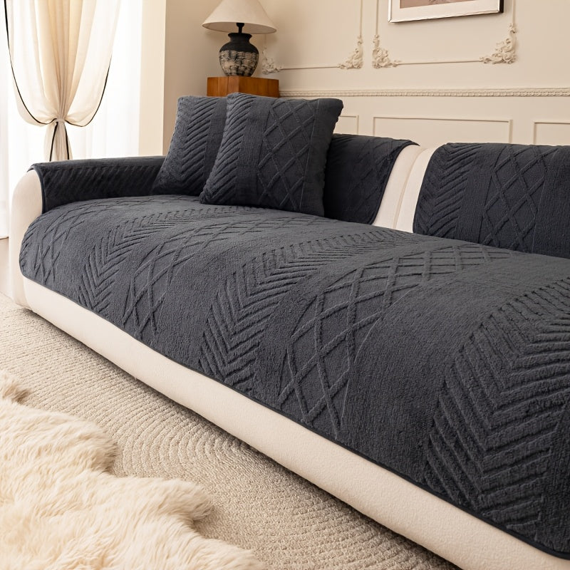 1pc of Multi-Color Plush Sofa Cushion, Cat Scratch Resistant, Machine Washable, Non-Slip Breathable Sofa Cover - First Encounter