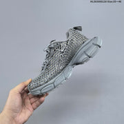 Balenciaga 3XL Fishnet Low-Top Sneakers in Gray