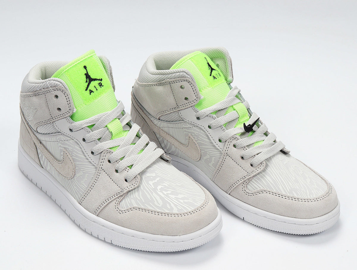 Jordan 1 High FlyEase Gray and Volt Green CV3018-001