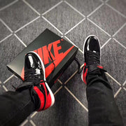 Jordan 1 High Black Red Mirror-Effect Sneakers