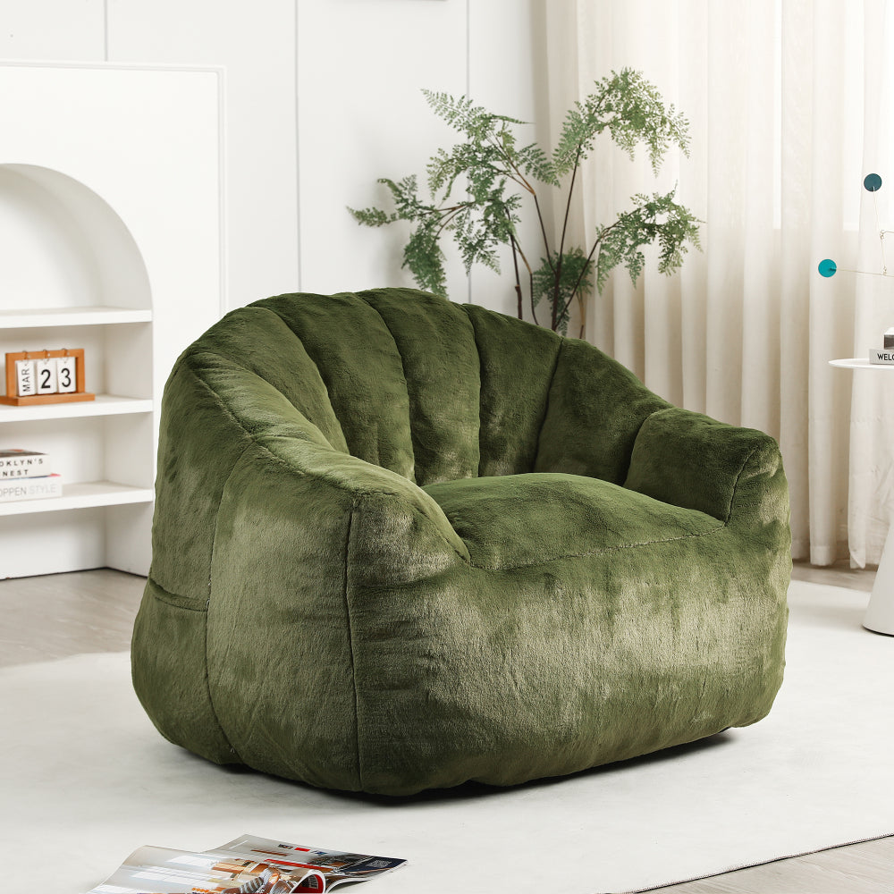 Bean Bag Chair, Bean Bag Sofa Chair with Armrests Stuffed High-Density Foam, Lazy Sofa Comfy Chairs BeanBag Chair for Adults in Living Room, Bedroom Reading