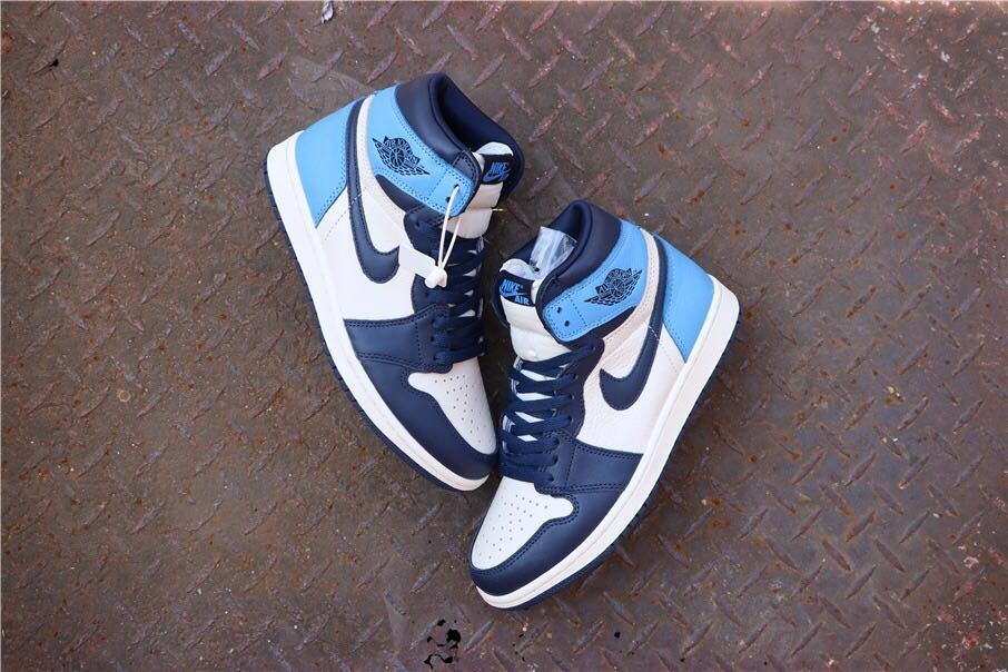 Air Jordan 1 Retro High OG Blue and White Sneakers