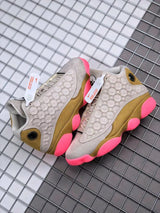 Air Jordan 13 CNY Sneakers in White, Gold and Pink