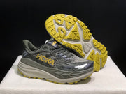 HOKA Stinson 7 Trail Running Shoes, Gray and Yellow