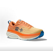 HOKA Bondi 8 Running Shoes in Orange and Blue