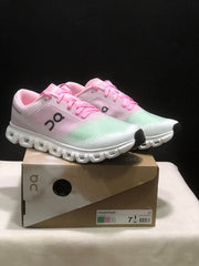 On Cloud 6 Push Sneakers in Pink, Green and White