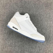 Jordan 3 White Cement Sneakers with Blue Translucent Sole