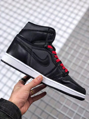 Air Jordan 1 High OG Black Satin Black Red Sneakers
