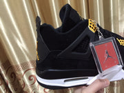 Jordan 4 Black and Gold High-Top Sneakers