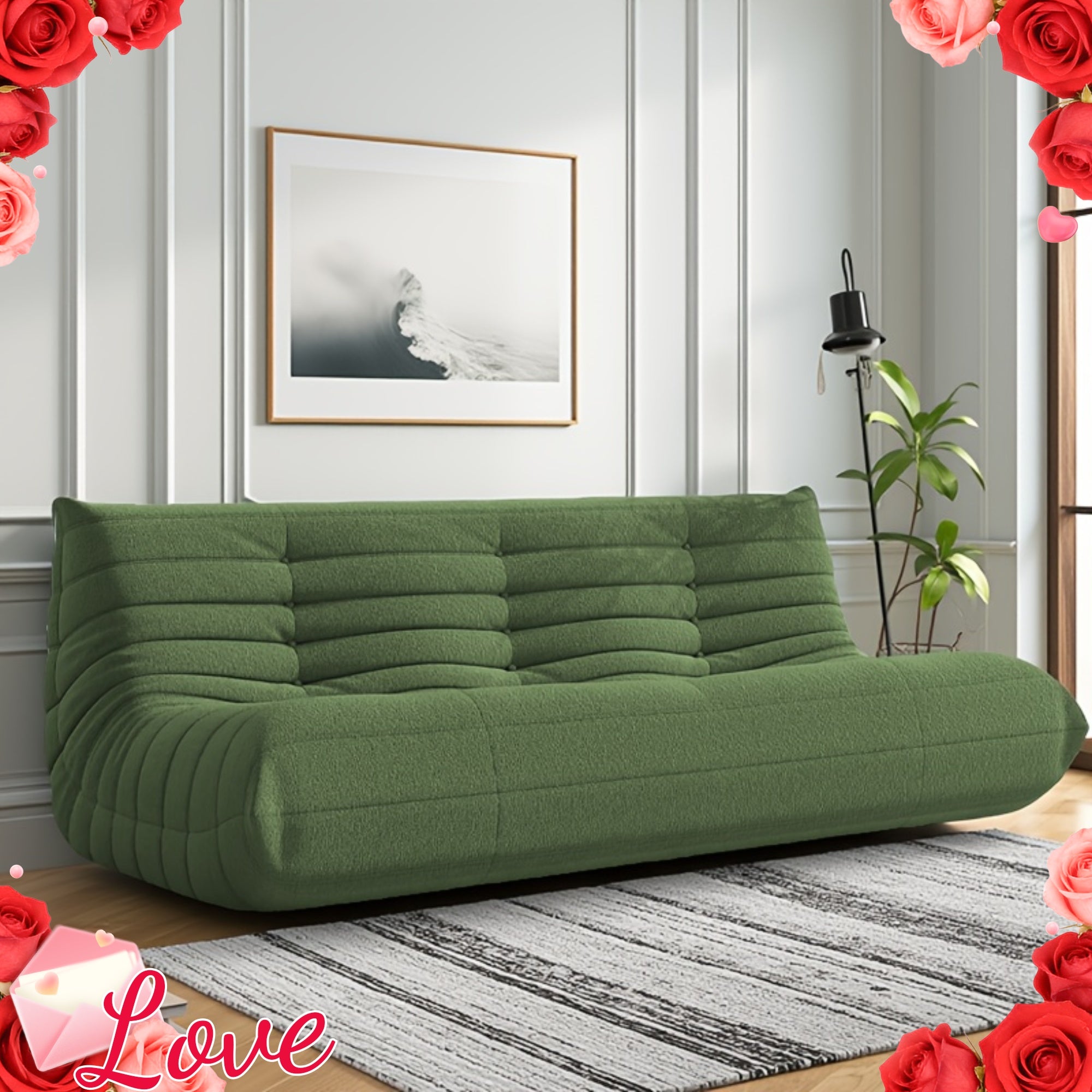 Adult Bean Bag Chair - Teddy Velvet Sofa Bed, Modern and Comfortable Lazy Sofa, Couple Sofa, Armless Cushioned Floor Chair, Suitable for A Variety Of Room Types, Game Sofa, Balcony Tatami, Multi-person Sofa Bed