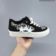 AMIRI Star Low-Top Sneakers with Leopard Print Details