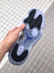 Air Jordan 11 Sneakers White and Deep Blue BQ3685-001
