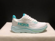 HOKA Clifton 10 Running Shoes, White Aqua