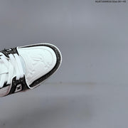 Louis Vuitton Trainer Sneakers in White and Black with Embellished Trim