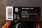 Jordan Air Jordan 1 Low Black White Orange Sneakers 553558-128
