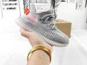 Yeezy 350 V2 Kids Sneakers in Light Grey and Coral