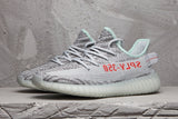 Yeezy 350 V2 Knit Sneakers in Gray and Mint