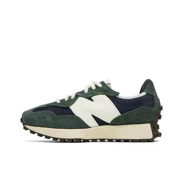 New Balance U327WVD Green and Cream Sneakers
