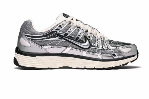 Nike Silver Grey Mesh Running-Style Sneakers