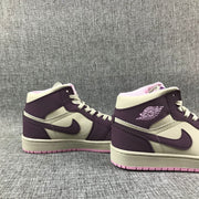 Air Jordan 1 Mid Pink Purple Sneakers 555112-500