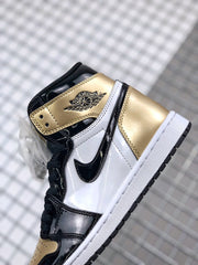 Air Jordan 1 High Gold Toe Black and Gold Sneakers