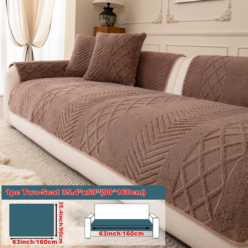 1pc of Multi-Color Plush Sofa Cushion, Cat Scratch Resistant, Machine Washable, Non-Slip Breathable Sofa Cover - First Encounter