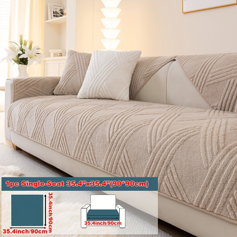 1pc Thick Plush Sofa Cushion Compatible for Sofa Types (1\u002F2\u002F3\u002F4-Seater, Loveseat, Sectional) - Modern Diagonal, Pet-Friendly, Scratch-Resistant Anti-Slip Cushion, Machine Washable Soft Cushion for Sofa Upgrade