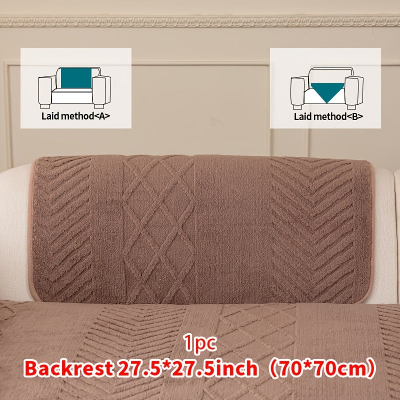 1pc of Multi-Color Plush Sofa Cushion, Cat Scratch Resistant, Machine Washable, Non-Slip Breathable Sofa Cover - First Encounter