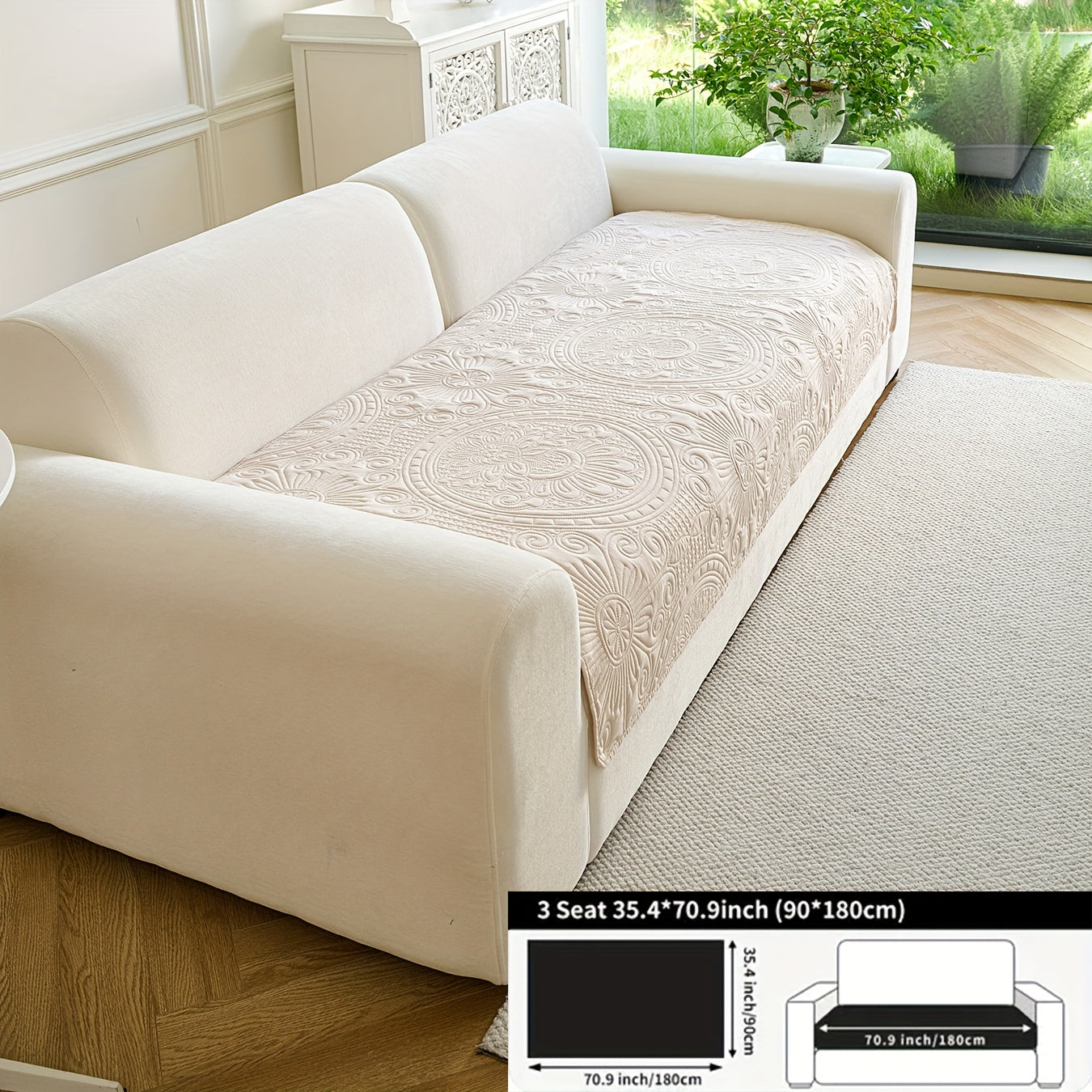 - (Yuanxin) a Single Solid Color Sofa Cushion, Featuring a Modern Ultrasonic Embossing Design, Available in Various Styles And Sizes Suitable for Different Settings, a Universal Non-Slip Sofa Cover for All Seasons, And a Furniture Protection Cover