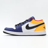 Jordan 1 Low Sneakers in Blue, White and Yellow 553558-123