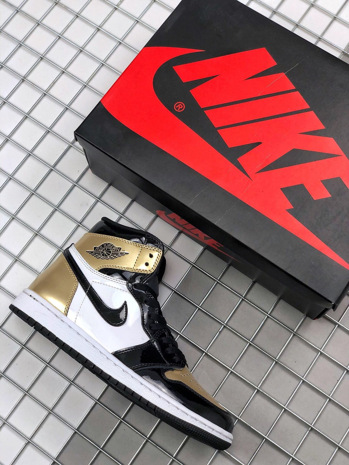 Air Jordan 1 High Gold Toe Black and Gold Sneakers