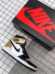 Air Jordan 1 High Gold Toe Black and Gold Sneakers