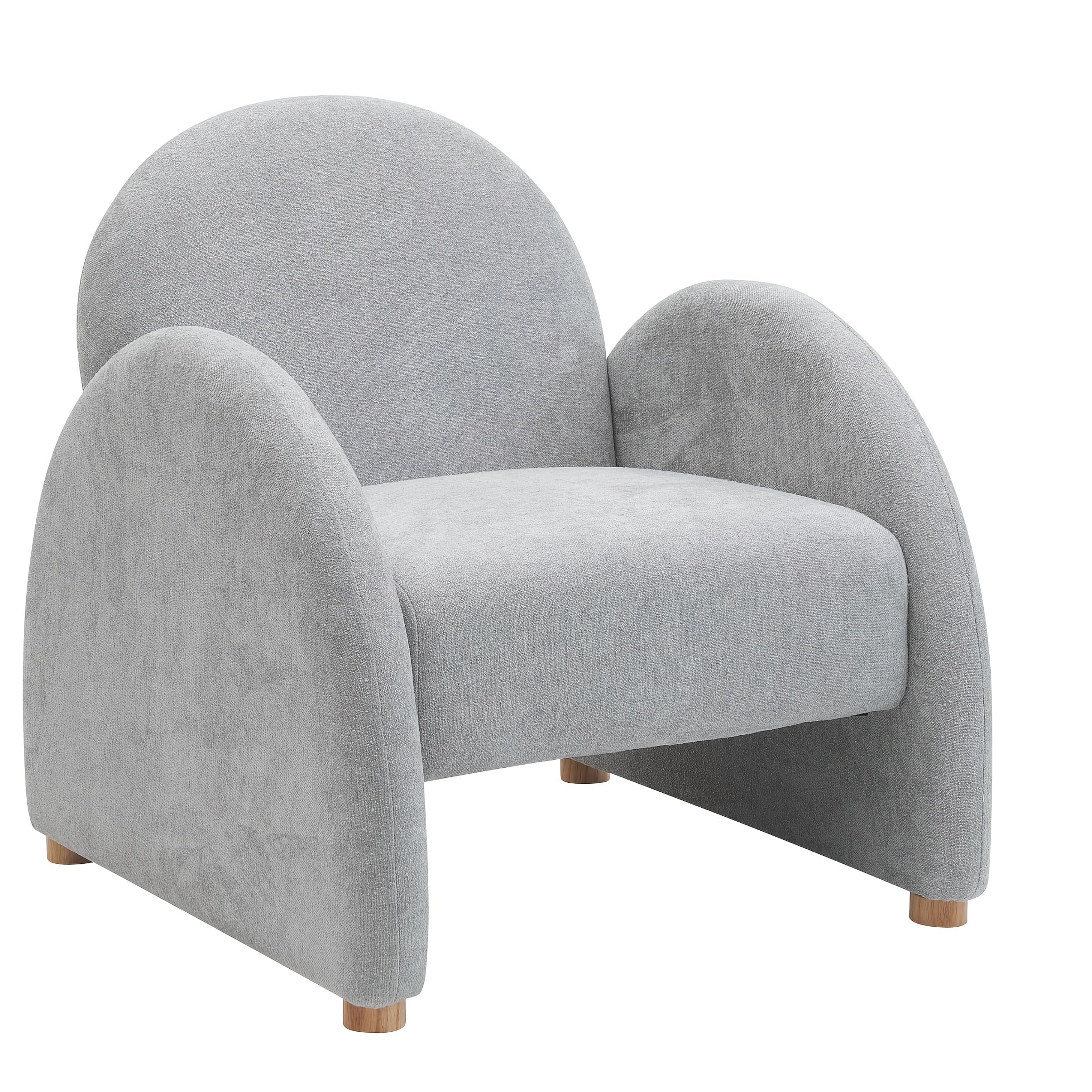 Modern Accent Chair, Upholstered Boucle Arm Single Sofa, Comfy Armchair, Fluffy Reading Chair For Living Room, Bedroom, Home Office
