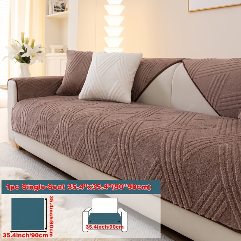 1pc Thick Plush Sofa Cushion Compatible for Sofa Types (1\u002F2\u002F3\u002F4-Seater, Loveseat, Sectional) - Modern Diagonal, Pet-Friendly, Scratch-Resistant Anti-Slip Cushion, Machine Washable Soft Cushion for Sofa Upgrade