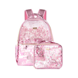 Pink Bow Confetti Clear Backpack and Lunchbox Bundle
