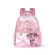 Pink Bow Confetti Clear Backpack