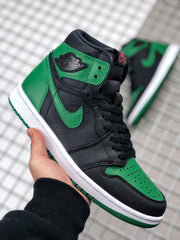 Air Jordan 1 High Pine Green Black Sneakers 555088-030