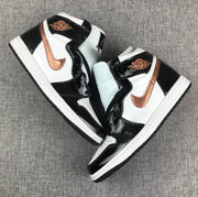 Air Jordan 1 High Black, White and Bronze Sneakers