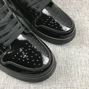 Air Jordan 1 Mid Black Patent Sneakers BQ6472-002